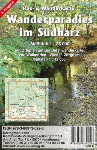 Wanderparadies im Südharz: Rad- und Wanderkarte. 1:25000