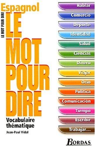 Le mot pour dire, espagnol : vocabulaire thématique