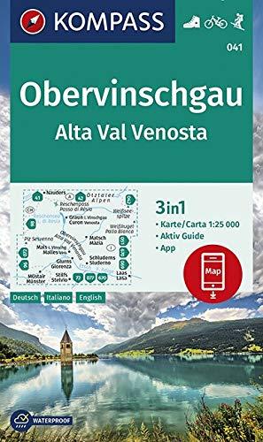 KOMPASS Wanderkarte Obervinschgau, Alta Val Venosta: 3in1 Wanderkarte 1:25000 mit Aktiv Guide inklusive Karte zur offline Verwendung in der ... Skitouren. (KOMPASS-Wanderkarten, Band 41)