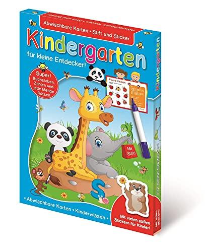 Kindergarten für kleine Entdecker!: Abwischbare Karten mit Stift + Sticker. Wisch-Weg Box