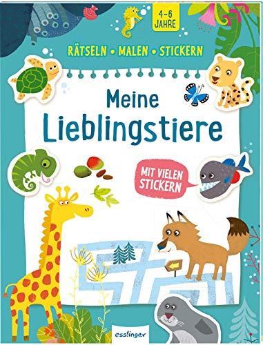 Rätseln, Malen, Stickern: Meine Lieblingstiere