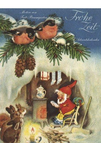 &#34;Frohe Zeit&#34; nostalgischer Adventskalender mit 24 Blättern zum Abreißen