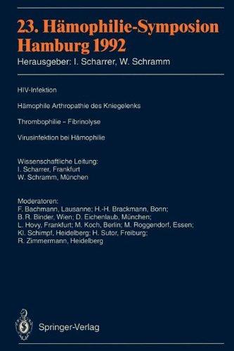 23. Hämophilie-Symposion: Hamburg 1992