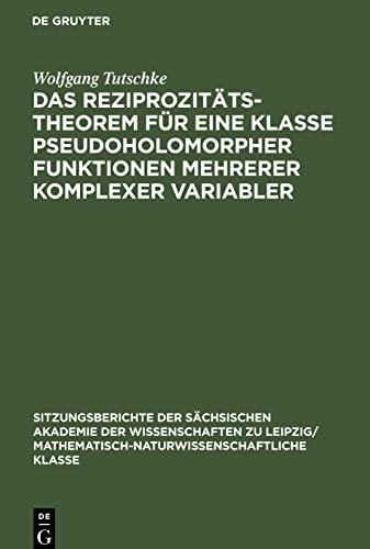 Das Reziprozitätstheorem für eine Klasse pseudoholomorpher Funktionen mehrerer komplexer Variabler