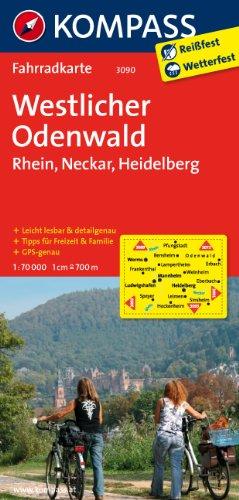 Westlicher Odenwald - Rhein - Neckar - Heidelberg 1 : 70 000  (KOMPASS-Fahrradkarten Deutschland)