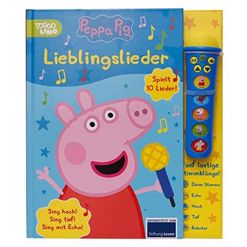 Peppa Pig - Lieblingslieder - Mikrofonbuch - Pappbilderbuch mit abnehmbarem Mikrofon mit 5 lustigen Stimmklängen und 10 Melodien - Peppa Wutz: Tönendes Buch