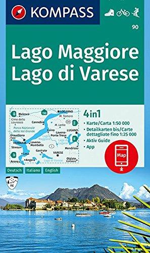 Lago Maggiore, Lago di Varese: 4in1 Wanderkarte 1:50000 mit Aktiv Guide und Detailkarten inklusive Karte zur offline Verwendung in der KOMPASS-App. ... Skitouren. (KOMPASS-Wanderkarten, Band 90)