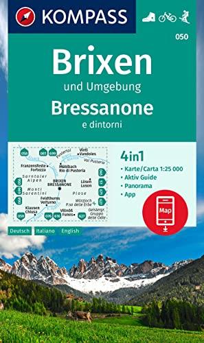 KOMPASS Wanderkarte 050 Brixen und Umgebung / Bressanone e dintorni 1:25.000: 4in1 Wanderkarte mit Panorama und Aktiv Guide inklusive Karte zur ... in der KOMPASS-App. Fahrradfahren. Skitouren.