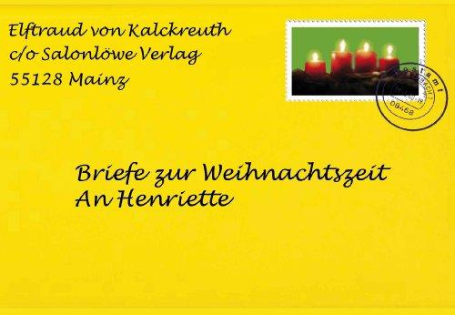 Briefe zur Weihnachtszeit: an Henriette