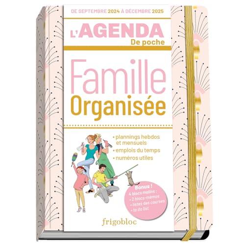 Agenda de poche 2025 de la famille organisée : rose (de sept. 2024 à déc. 2025)