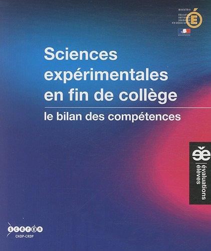 Sciences expérimentales en fin de collège : le bilan des compétences