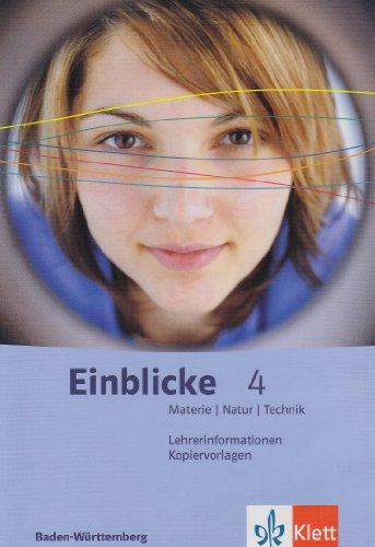 Einblicke Materie - Natur - Technik Klasse 10. Band 4. Lehrerband-CD mit Kopiervorlagen. Baden-Württemberg. Windows XP; 2000 und Mac OS X10.3