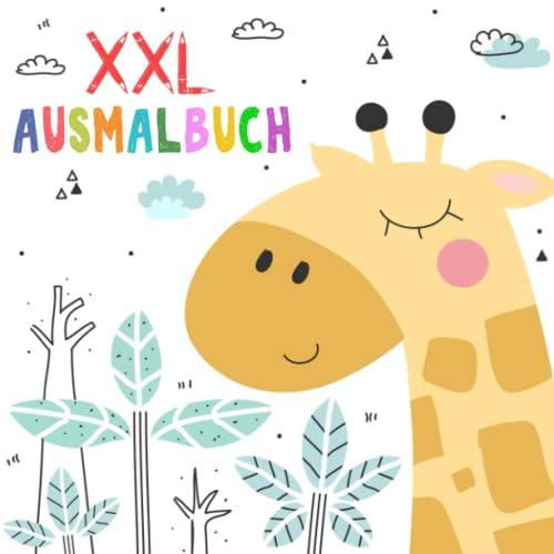 Kinder Ausmalbuch ab 2 Jahre: XXL Kritzelmalbuch mit tollen Motiven zum Ausmalen und Kritzeln für kreative Mädchen und Jungen