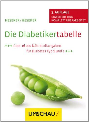 Die Diabetikertabelle: 3. Auflage, erweitert und komplett überarbeitet