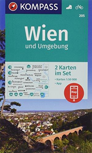 Wien und Umgebung: 2 Wanderkarten 1:50000 im Set inklusive Karte zur offline Verwendung in der KOMPASS-App. Fahrradfahren.: 2 Karten im Set 1:50000 ... (KOMPASS-Wanderkarten, Band 205)