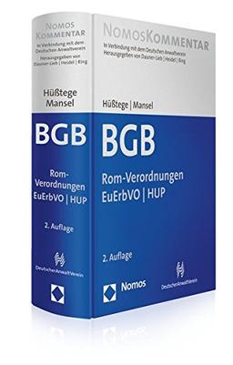 Bürgerliches Gesetzbuch: Rom-Verordnungen - EuErbVO - HUP: Band 6