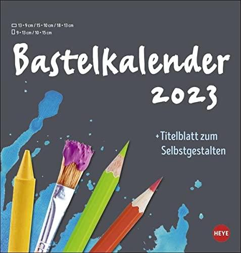 Bastelkalender 2023 anthrazit mittel - Fotokalender mit Titelblatt zum Selbstgestalten und Monatskalendarium - Format 21 x 22 cm