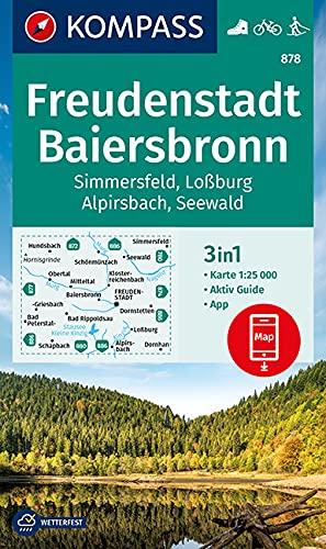 KOMPASS Wanderkarte Freudenstadt, Baiersbronn, Simmersfeld, Loßburg, Alpirsbach: 3in1 Wanderkarte 1:25000 mit Aktiv Guide inklusive Karte zur offline ... Langlaufen. (KOMPASS-Wanderkarten, Band 878)