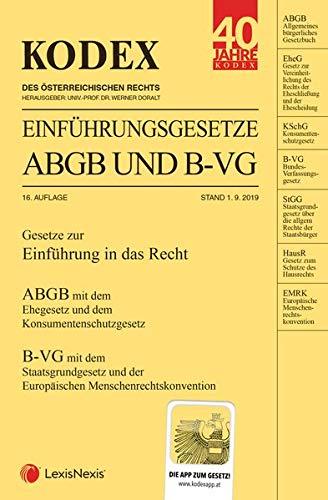 KODEX Einführungsgesetze ABGB und B-VG 2019/20