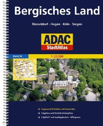 ADAC StadtAtlas Bergisches Land mit Düsseldorf, Hagen, Köln, Siegen 1:20 000