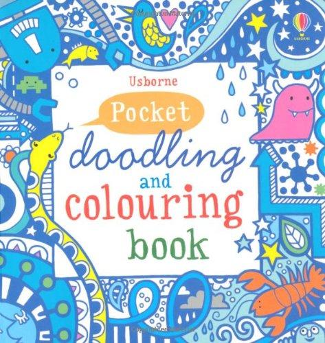 Blue Pocket Doodling & Colouring Book: Blue Book (Usborne Drawing, Doodling and Colouring)