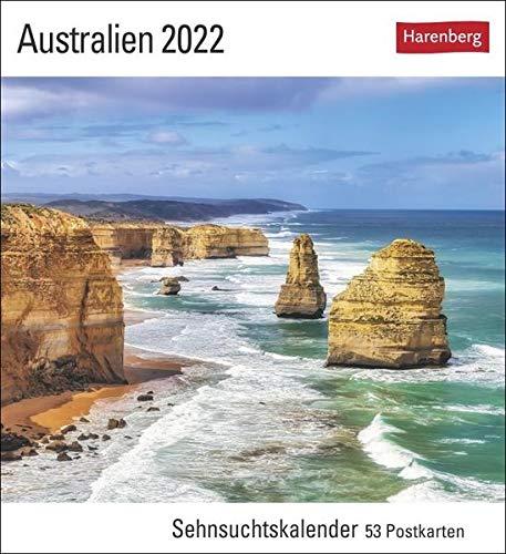 Australien Sehnsuchtskalender 2022 - Reisekalender - Postkartenkalender mit Wochenkalendarium - 53 perforierte Postkarten - zum Aufstellen oder ... x 17,5 cm: Sehnsuchtskalender, 53 Postkarten