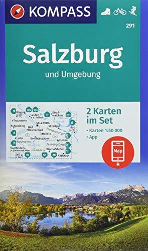 Salzburg und Umgebung: 2 Wanderkarten 1:50000 im Set inklusive Karte zur offline Verwendung in der KOMPASS-App. Fahrradfahren. Skitouren. (KOMPASS-Wanderkarten, Band 291)