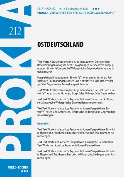 Perspektiven auf Ostdeutschland: PROKLA 212 / 53. Jg., Heft 3, September 2023 (PROKLA. Zeitschrift für kritische Sozialwissenschaft)