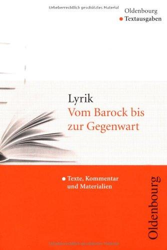 Lyrik (Textausgabe): Vom Barock bis zur Gegenwart