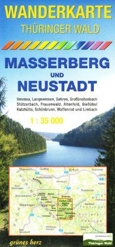 Wanderkarte Thüringer Wald Masserberg und Neustadt: Mit Ilmenau, Langewiesen, Gehren, Großbreitenbach, Stützerbach, Frauenwald, Altenfeld, Gießübel, ... Waffenrod, Limbach. Maßstab 1:35.000.