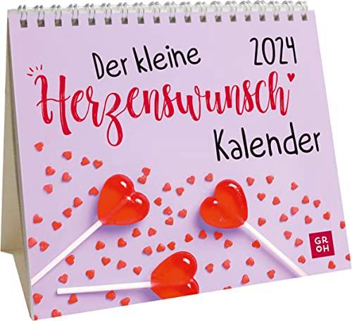 Der kleine Herzenswunschkalender 2024: Mini-Monatskalender. Kleiner Aufstellkalender mit Monatskalendarium