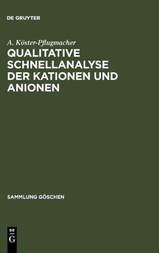 Qualitative Schnellanalyse der Kationen und Anionen: Nach Charlot, G (Sammlung Gaschen)