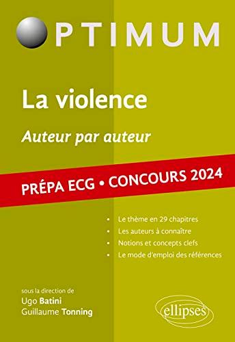 La violence, auteur par auteur : prépa ECG, concours 2024 : littérature, philosophie, culture générale