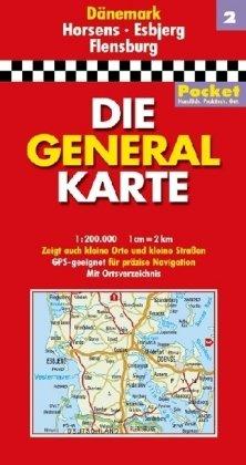 Generalkarte Dänemark Pocket 2. Horsens, Esbjerg, Flensburg. 1 : 200 000: Handlich. Praktisch. Gut. Zeigt auch kleine Orte und kleine Straßen