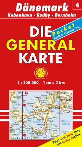 Die Generalkarte Pocket Dänemark 4, København, Rødby, Bornholm 1:200 000