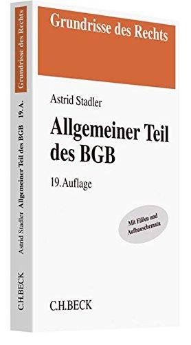 Allgemeiner Teil des BGB (Grundrisse des Rechts)