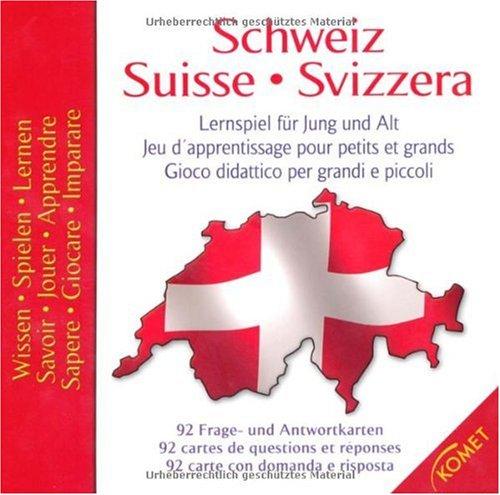 Schweiz, Suisse, Svizzera: Wissen, Spielen, Lernen. 92 Frage- und Antwortkarten, Lösungskarte und Spielanleitung in Pappschachtel