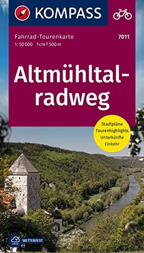 KOMPASS Fahrrad-Tourenkarte Altmühltalradweg 1:50.000: Leporello Karte, reiß- und wetterfest