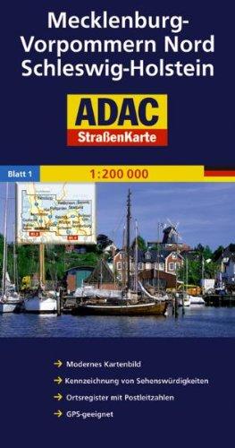 ADAC StraßenKarte Deutschland  01. Mecklenburg-Vorpommern, Nord Schleswig-Holstein