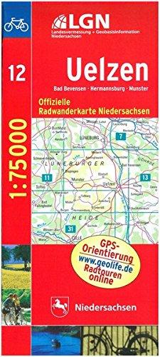 Topographische Sonderkarten Niedersachsen. Sonderblattschnitte auf der Grundlage der amtlichen topographischen Karten, meistens grösseres ... Radwanderkarte Niedersachsen, Bl.12, Uelzen