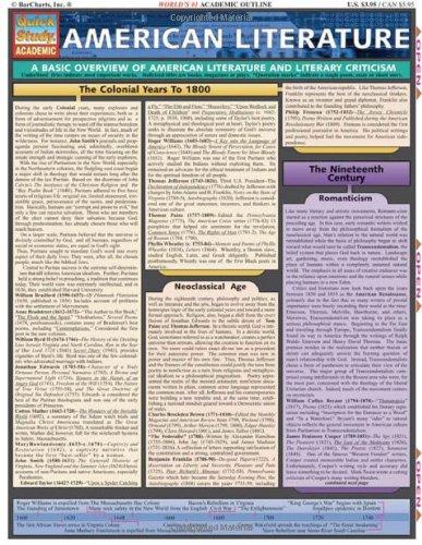 American Literature Laminate Reference Chart (Quickstudy: Academic)