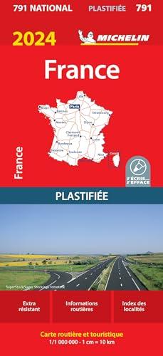 Michelin Frankreich 2024 (plastifiziert): Straßen- und Tourismuskarte 1:1.000.000 Autoren (MICHELIN Nationalkarten)