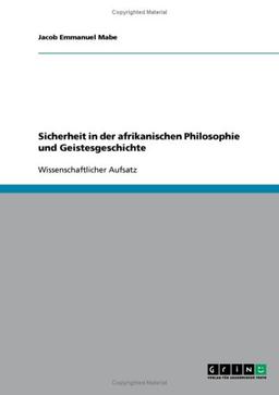 Sicherheit in der afrikanischen Philosophie und Geistesgeschichte