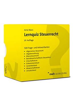 Lernquiz Steuerrecht: 500 Lernkarten mit Fragen und Antworten.