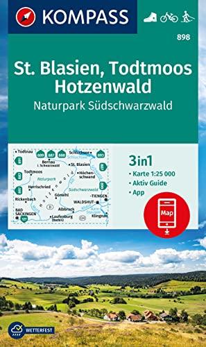 KOMPASS Wanderkarte 898 St. Blasien, Todtmoos, Hotzenwald, Naturpark Südschwarzwald 1:25.000: 3in1 Wanderkarte mit Aktiv Guide inklusive Karte zur ... der KOMPASS-App. Fahrradfahren. Langlaufen.