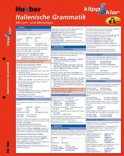 Italienische Grammatik klipp & klar: Übersichtstabellen zum Nachschlagen