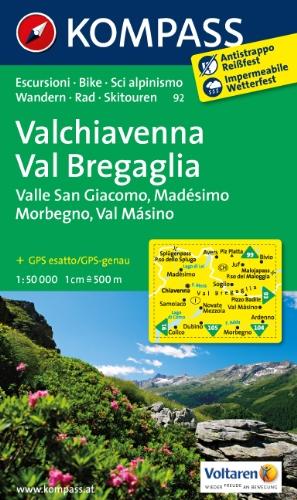 Valchiavenna - Val Bregaglia - Valle San Giacomo - Madésimo - Morbegno - Val Másino 1 : 50 000: Wanderkarte mit Radrouten und Skitouren. GPS-genau