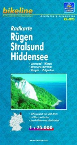 bikeline Radkarte: Rügen Stralsund Hiddensee, Bergen - Putgarten - Sassnitz - Ummanz - Wittow - Jasmund, RK-MV03, 1:75.000, wasserfest/reißfest, GPS-tauglich mit UTM-Netz