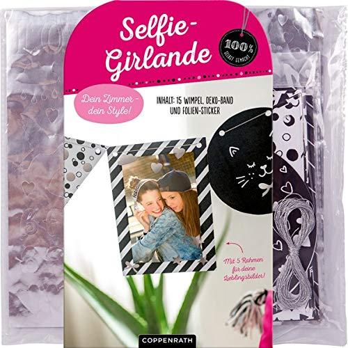 Dein Zimmer - dein Style! Selfie-Girlande: Inhalt: 15 Wimpel, Deko-Band und Folien-Sticker (100% selbst gemacht)