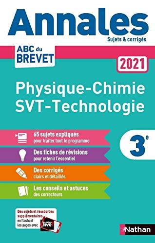 Physique chimie, SVT, technologie 3e : annales 2021